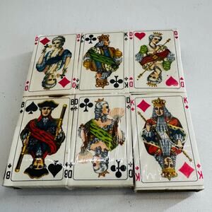 Vintage Denmark 6-pack Matchsticks Playing Cards Kings Queens